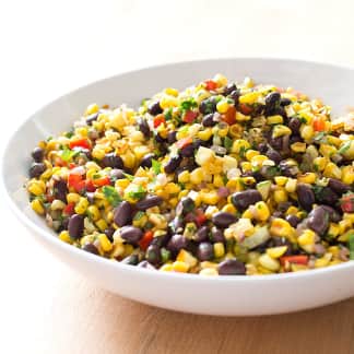 Sauteed Corn with Black Beans and Red Bell Pepper