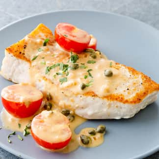 Pan-Seared Swordfish with Creamy Dijon-Caper Sauce