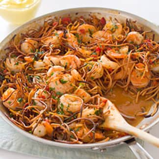 Spanish-Style Toasted Pasta with Shrimp