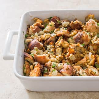 Rustic Bread Stuffing with Fennel and Pine Nuts