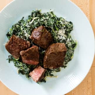 Sirloin Tips with Steakhouse Creamed Spinach