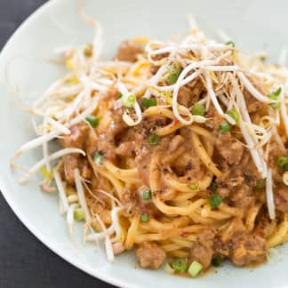 Spicy Sichuan Noodles with Shiitake Mushrooms