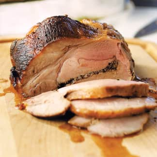 Tuscan-Style Garlic-Rosemary Roast Pork Loin with Jus