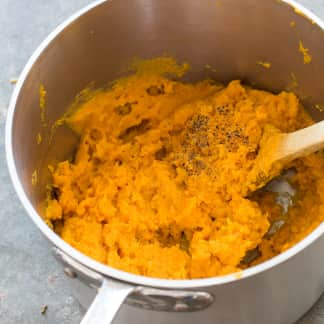 Indian-Spiced Mashed Sweet Potatoes with Raisins and Cashews