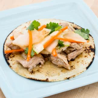 Slow-Cooker Pulled Pork Tacos with Pear and Cucumber Slaw