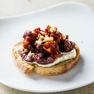 Ricotta Crostini with Olives and Sun-Dried Tomatoes