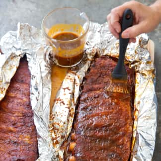 Sticky Ribs on a Gas Grill