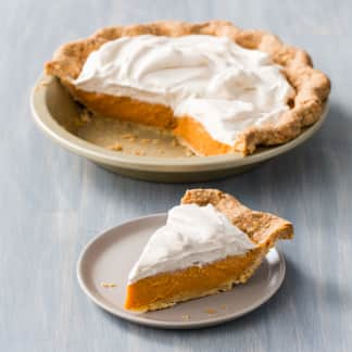 Make-Ahead Pumpkin Pie with Maple-Cinnamon Whipped Cream