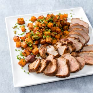 Air-Fryer Sweet and Smoky Pork Tenderloin with Butternut Squash