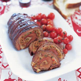 Stuffed Flank Steak on a Gas Grill