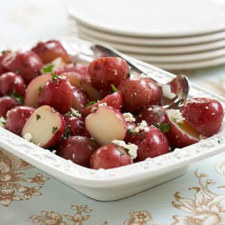 Boiled Potatoes with Garlic, Lemon, and Feta