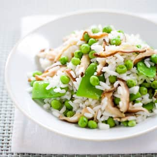 Rice Salad with Peas and Mushrooms