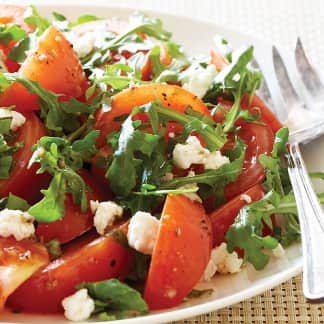 Marinated Tomato Salad with Arugula and Goat Cheese