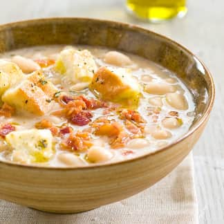 White Bean Soup with Rosemary Croutons