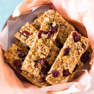 Kids Chewy Granola Bars with Cranberries and Walnuts