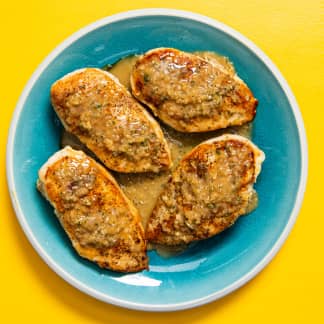 Pan-Seared Chicken Breasts with Garlic-Herb Sauce
