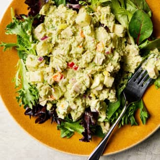 Avocado Chicken Salad with Jicama and Banana Peppers