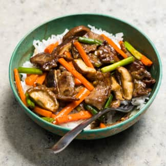 Beef, Shiitake, and Carrot Stir-Fry