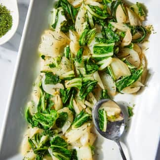 Braised Bok Choy with Lemon and Herbs