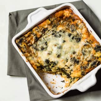 Breakfast Strata with Spinach and Gruyère