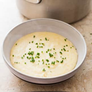 Vegan Breakfast Grits with Chives