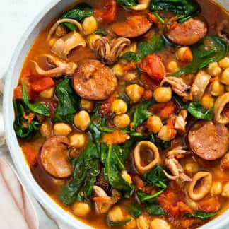 Instant Pot Calamari, Chorizo, and Chickpea Stew