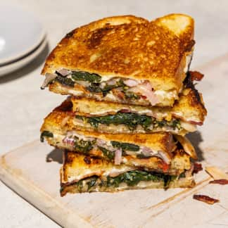 Swiss Chard and Bacon Panini