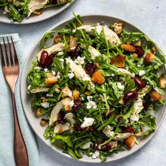 Chicken and Arugula Salad with Cherries and Feta