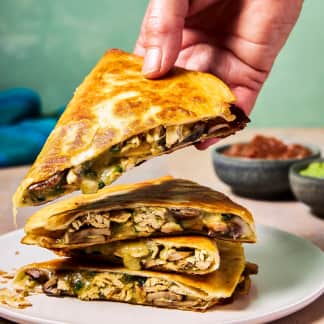 Chicken, Mushroom, and Poblano Quesadillas