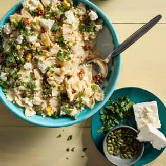 Creamy Corn Farfalle Salad