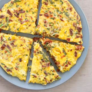 Frittata with Mozzarella, Sun-Dried Tomatoes, and Basil