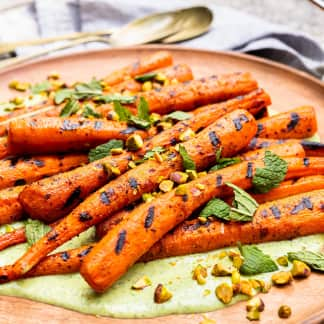 Grilled Carrots with Feta-Herb Sauce