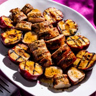 Grilled Honey-Ginger Pork Tenderloin and Plums