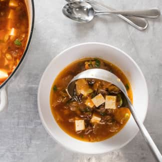 Kimchi, Beef, and Tofu Soup