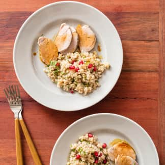 Slow-Cooker Pork Tenderloin With Spiced Bulgur Salad For Two