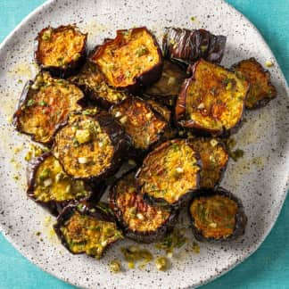 Air-Fryer Roasted Eggplant with Capers, Oregano, and Garlic