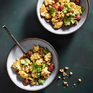 Roasted Grape and Cauliflower Salad with Chermoula