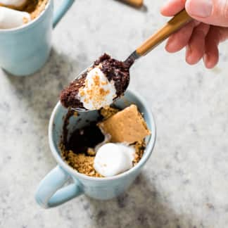 S'mores Molten Microwave Mug Cake