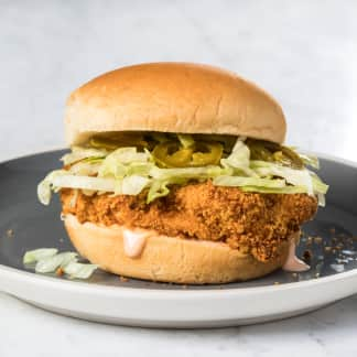 Air-Fryer Spicy Fried-Chicken Sandwich