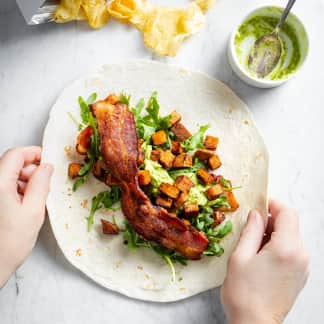 Sweet Potato–Bacon Wrap for One