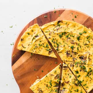 Vegan Tofu and Chickpea Frittata with Mushrooms