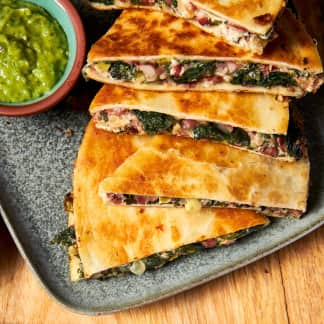 Spinach and Goat Cheese Quesadillas for Two