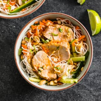 Air-Fryer Vietnamese-Style Rice Noodle Salad with Pork