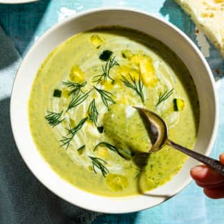 Zucchini Soup with Dill and Sour Cream