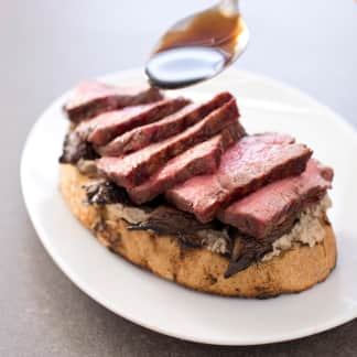 Grilled Free-Form Beef Wellington with Balsamic Reduction