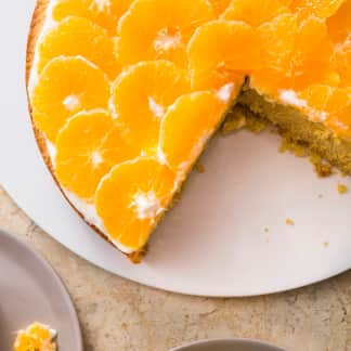 Honey–Rosemary Polenta Cake with Clementines (Reduced Sugar)