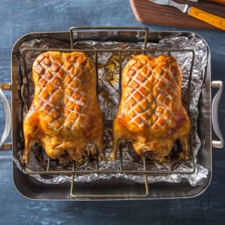 Whole Roast Ducks with Cherry Sauce