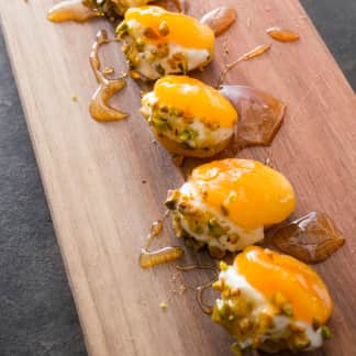 Turkish Stuffed Apricots with Rose Water and Pistachios