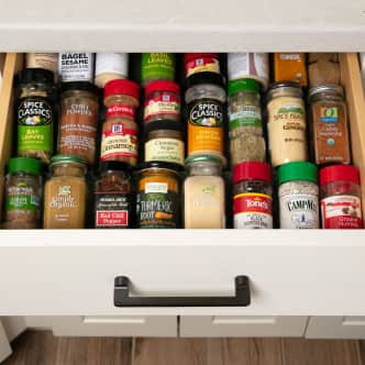 Spice storage using deli containers  Spice cabinet, Spice storage, Kitchen  spices