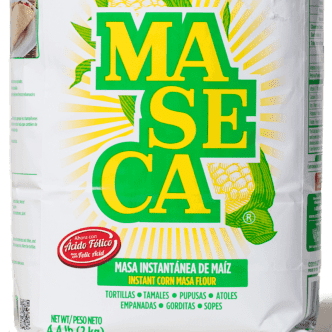 White package of MASECA with yellow and green writing.